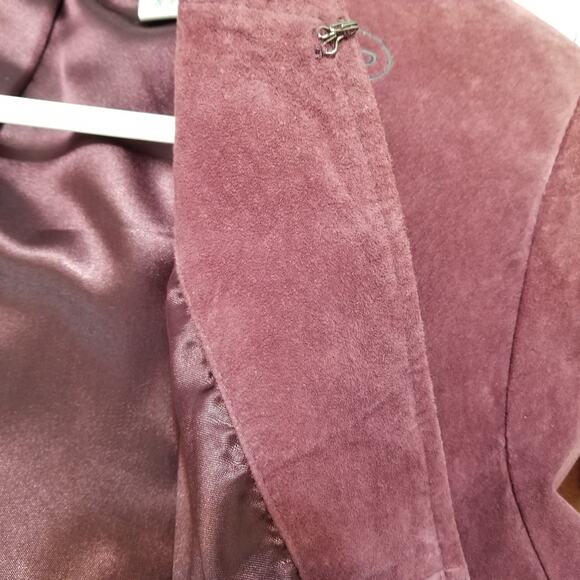 VTG- Laura Ashley Elegant Embellished Suede Leather Jacket Blazer Purple Size XL - Picture 5 of 12
